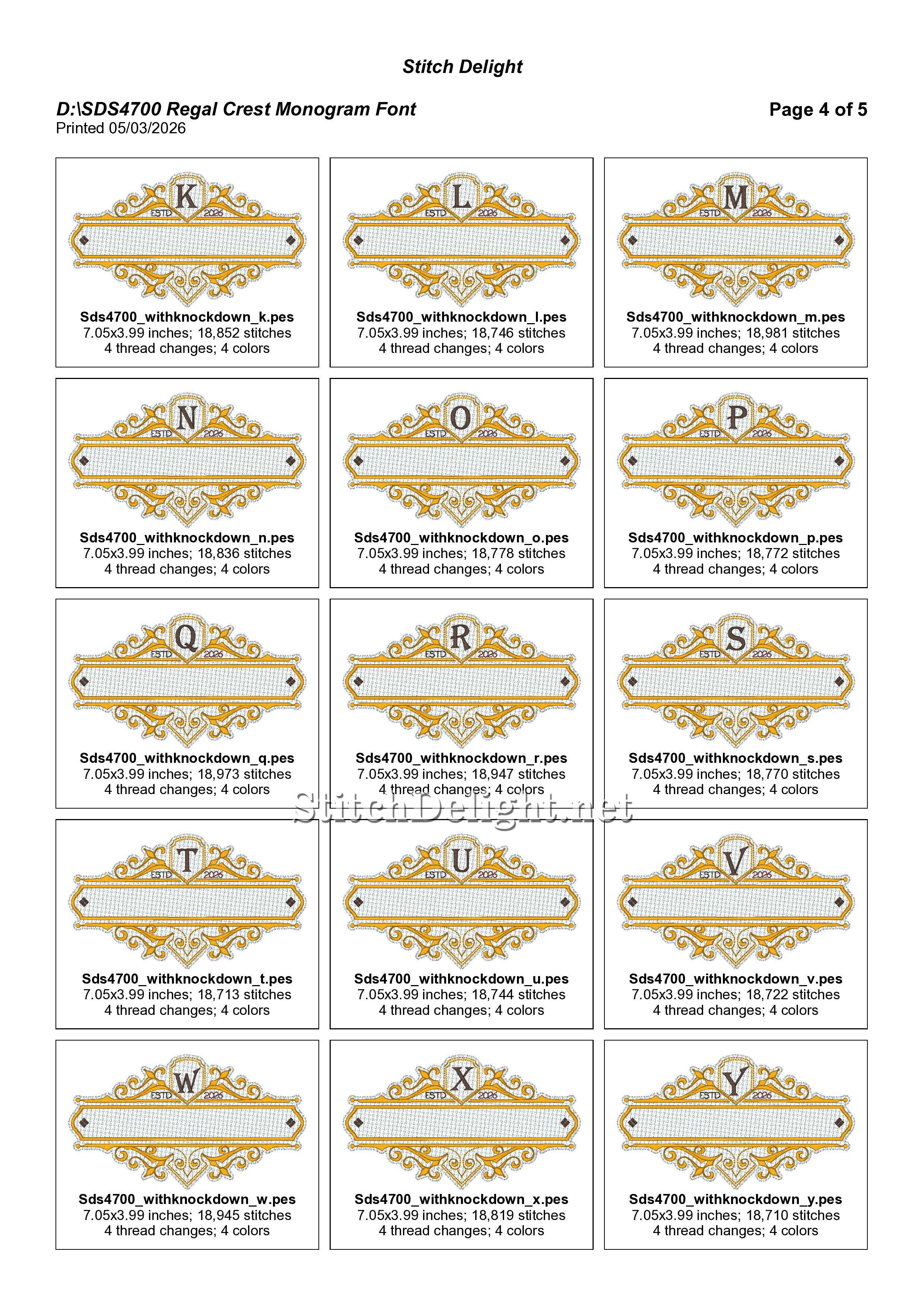 SDS4802 Regal Crest Monogram Font