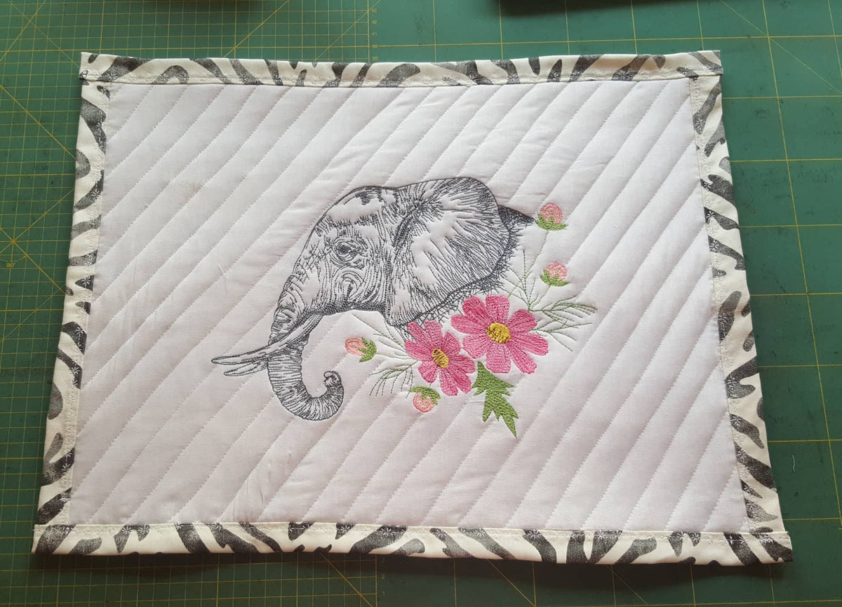 Made by: Jeanette – Cosmos Elephant machine embroidery