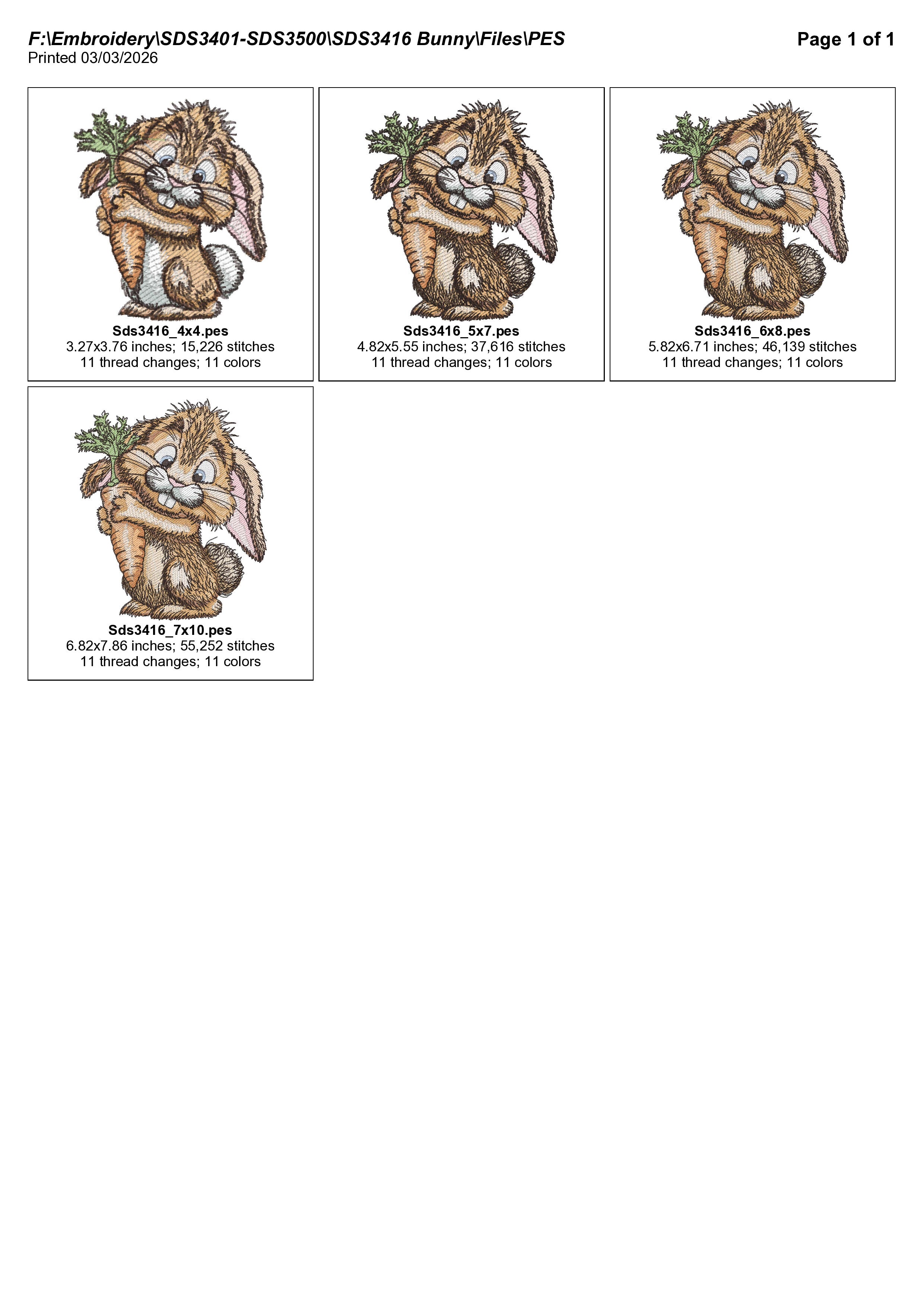 SDS3416 Bunny with carrot