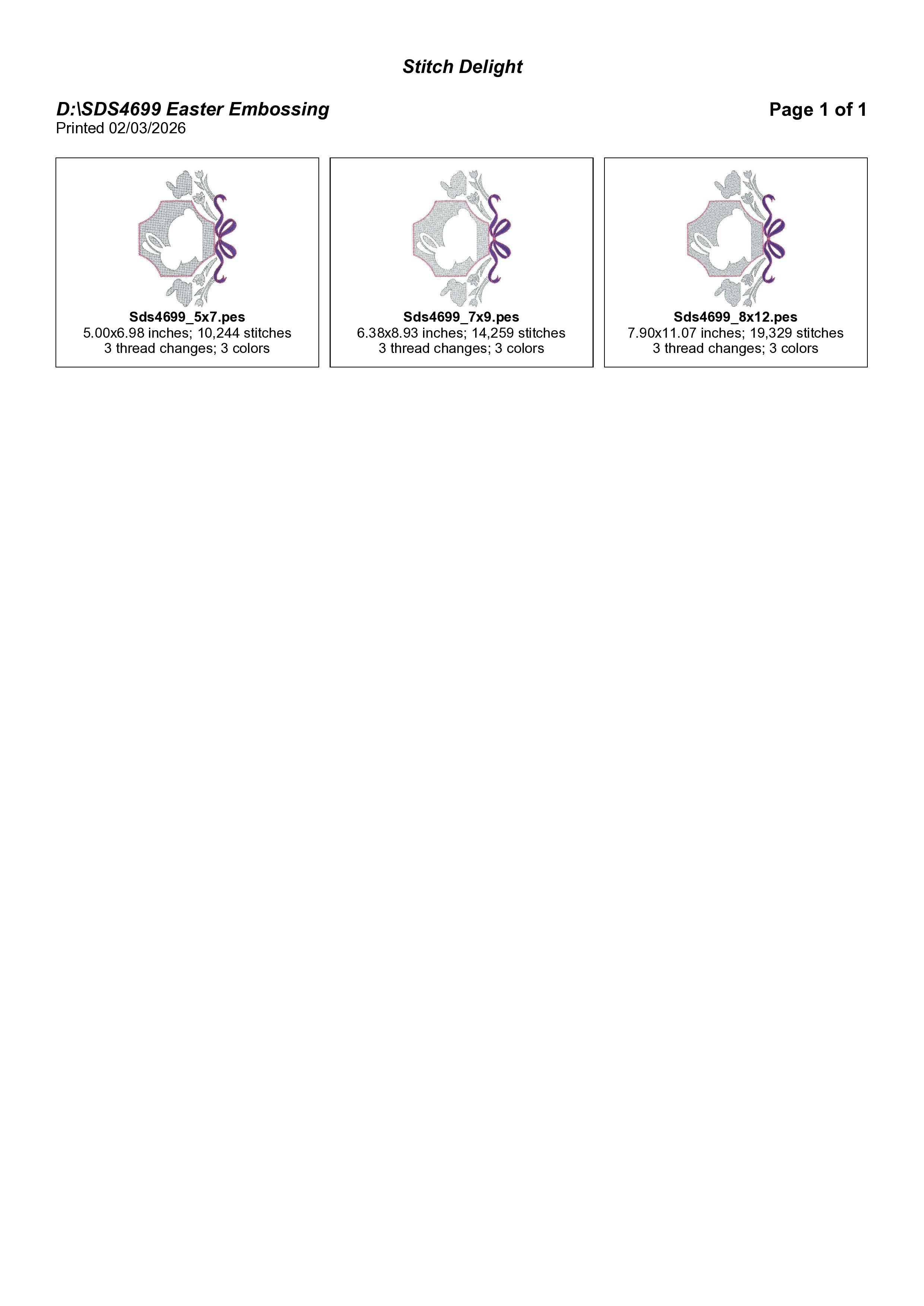 SDS4699 Easter Bunny Embossing