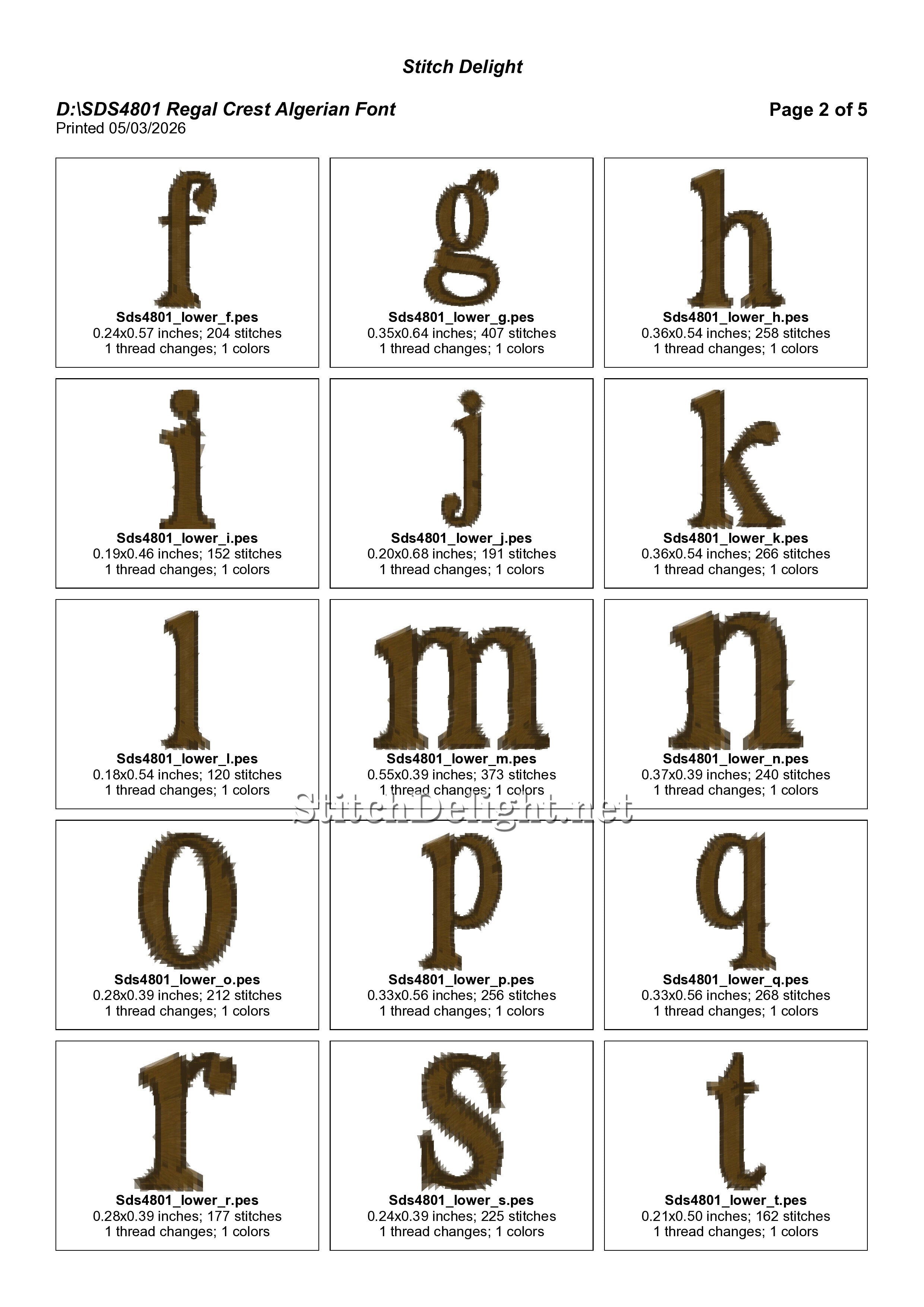 SDS4801 Regal Crest Algerian Font