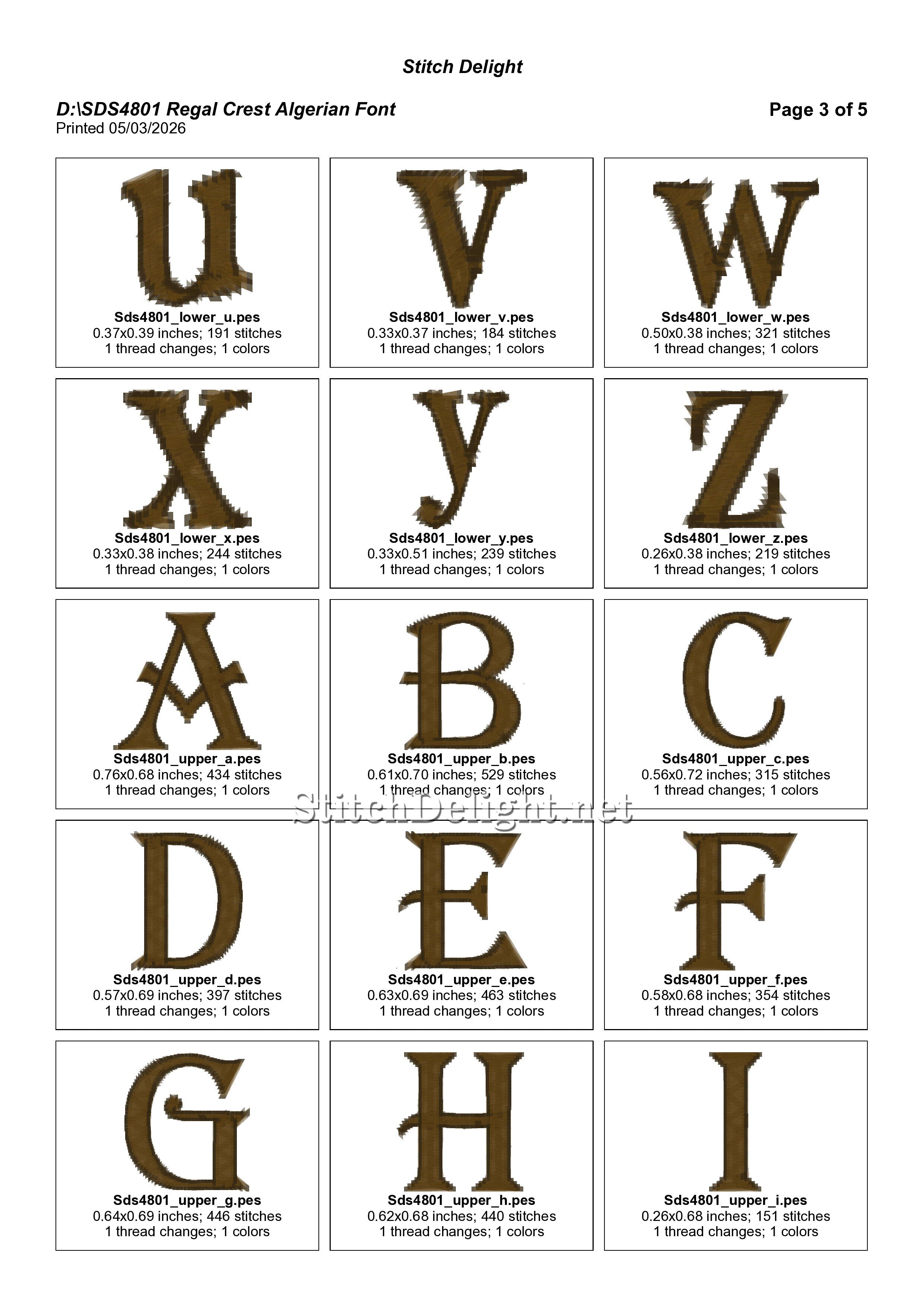 SDS4801 Regal Crest Algerian Font