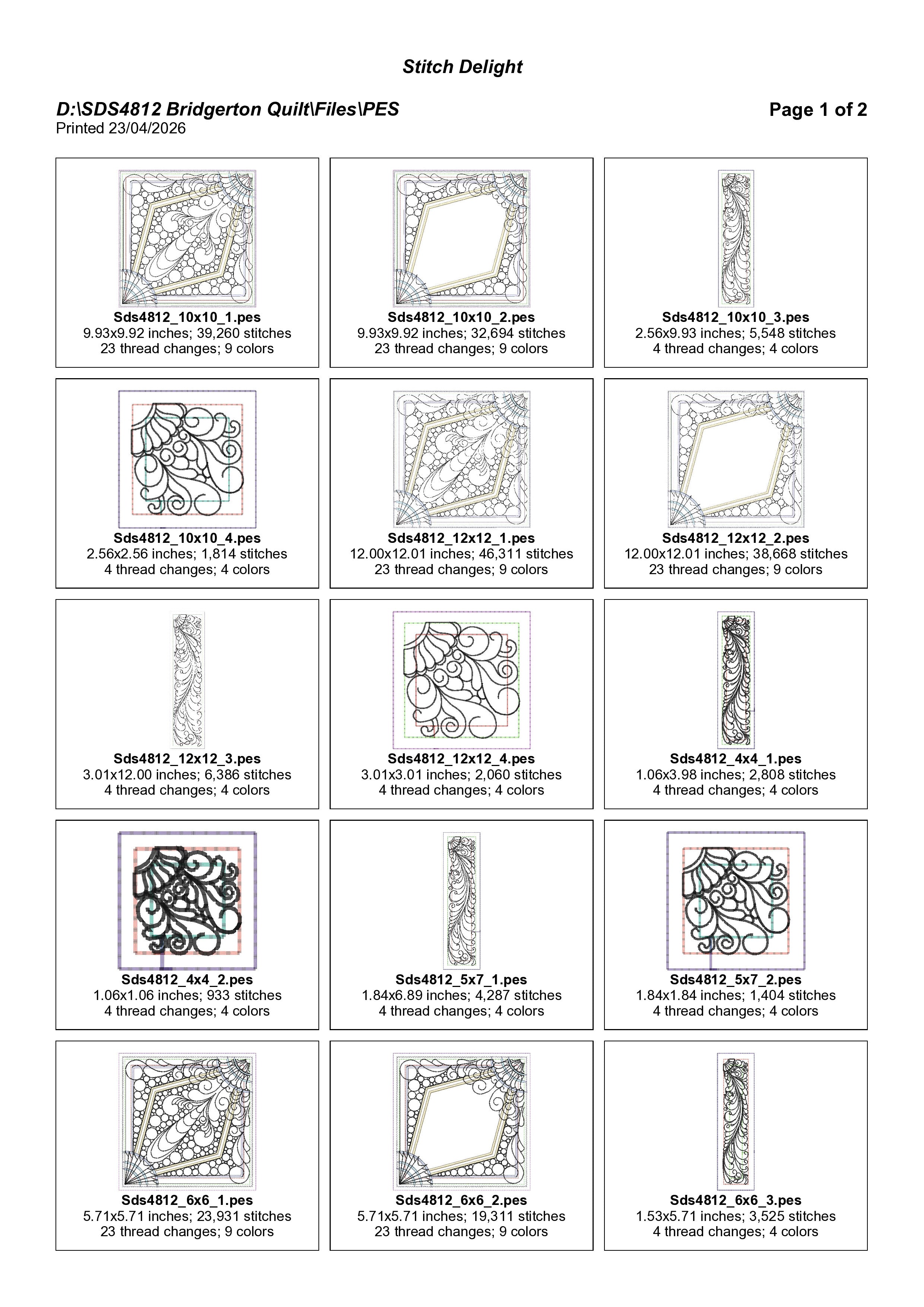 SDS4812 Vintage Floral Wisteria Quilt