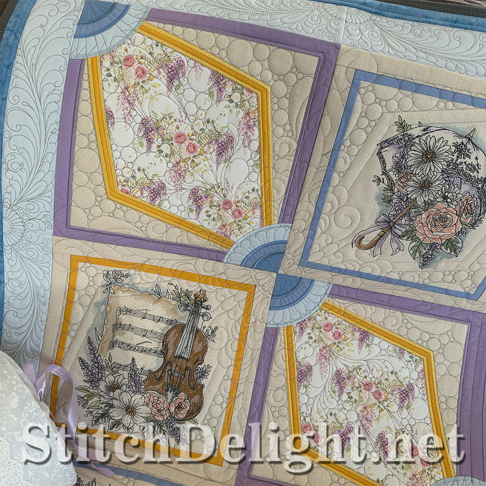 SDS4812 Vintage Floral Wisteria Quilt