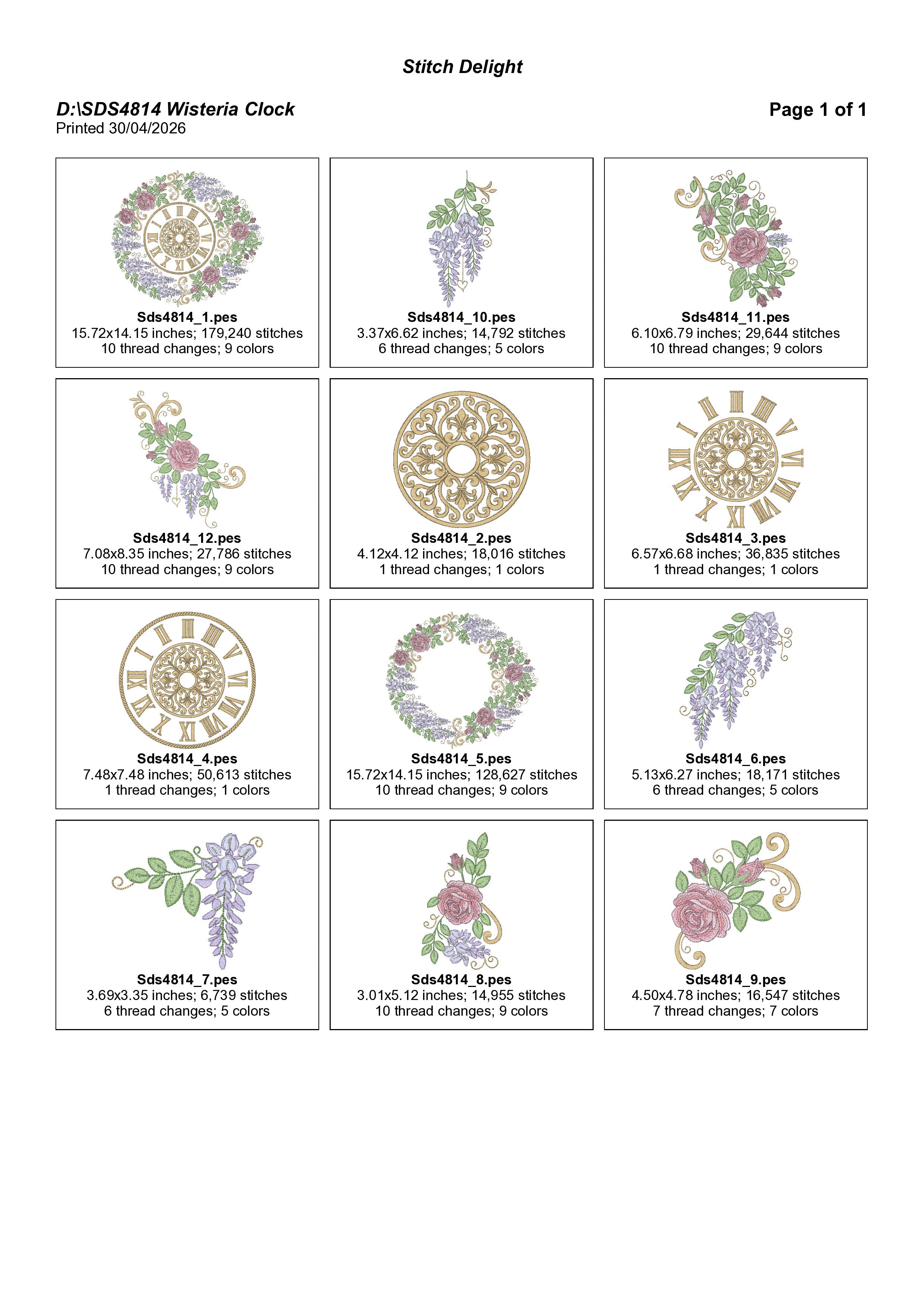 SDS4814 Wisteria Clock
