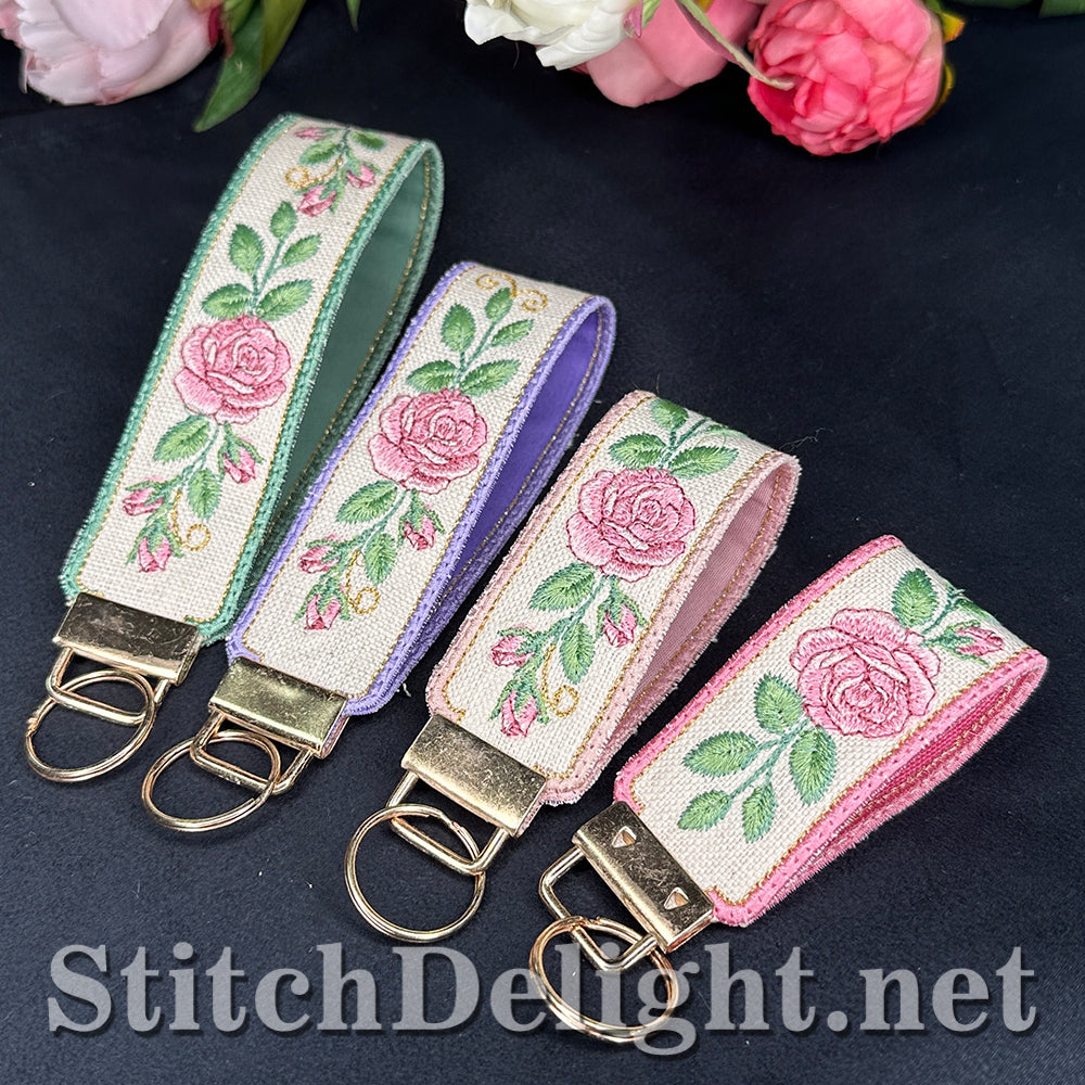 SDS4816 Romantic Rose Key Fob Wristlet