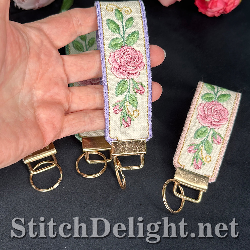 SDS4816 Romantic Rose Key Fob Wristlet