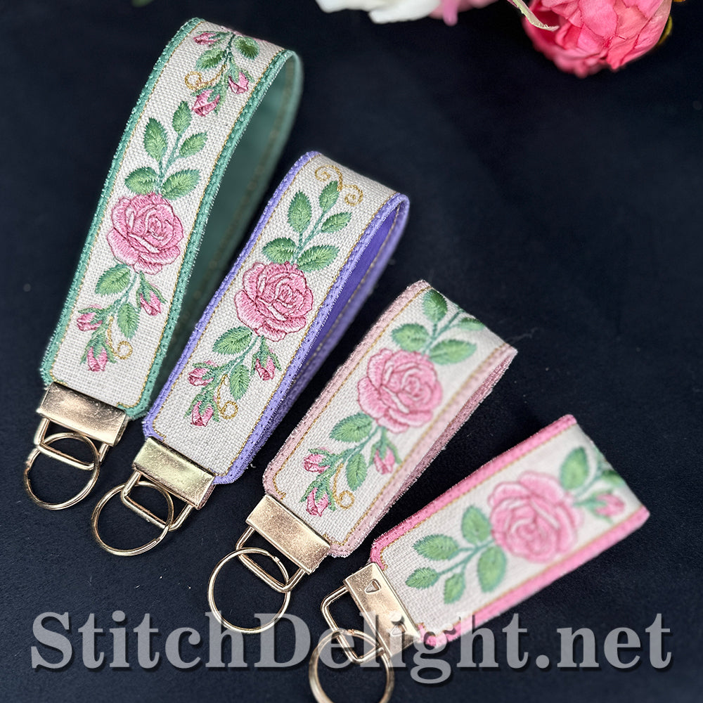 SDS4816 Romantic Rose Key Fob Wristlet