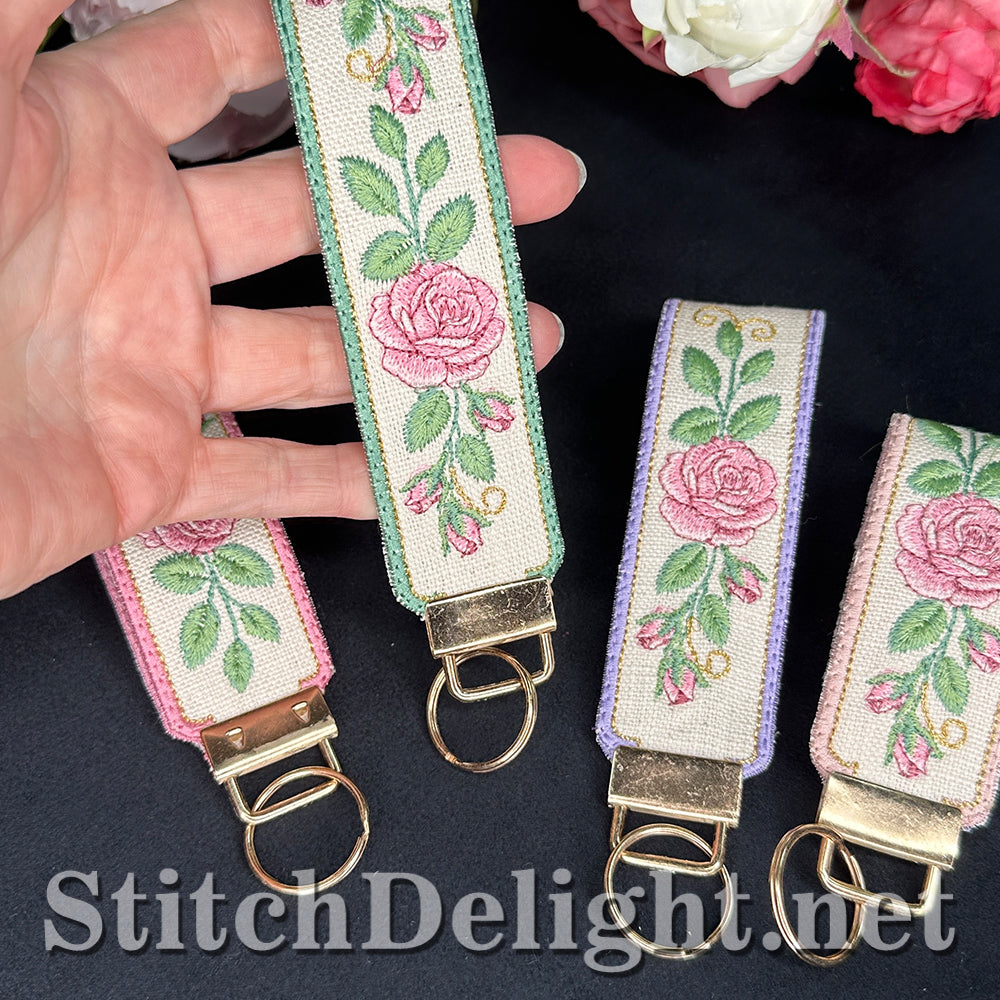 SDS4816 Romantic Rose Key Fob Wristlet