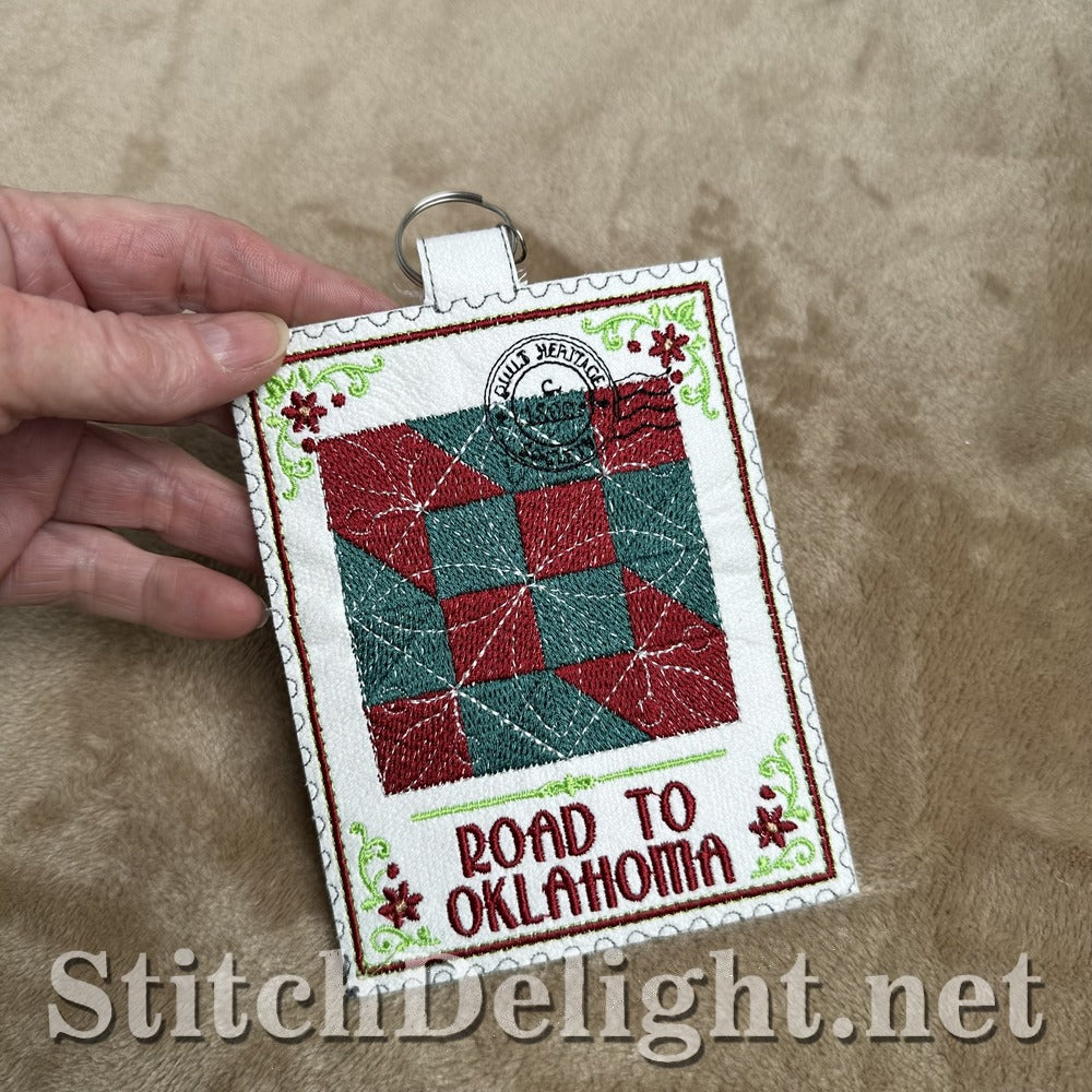 Road to Oklahoma quilt stamp embroidery design