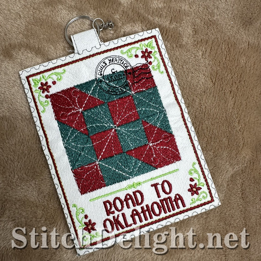 Road to Oklahoma quilt stamp embroidery design