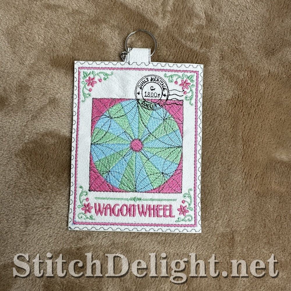 Wagon Wheel quilt stamp embroidery design