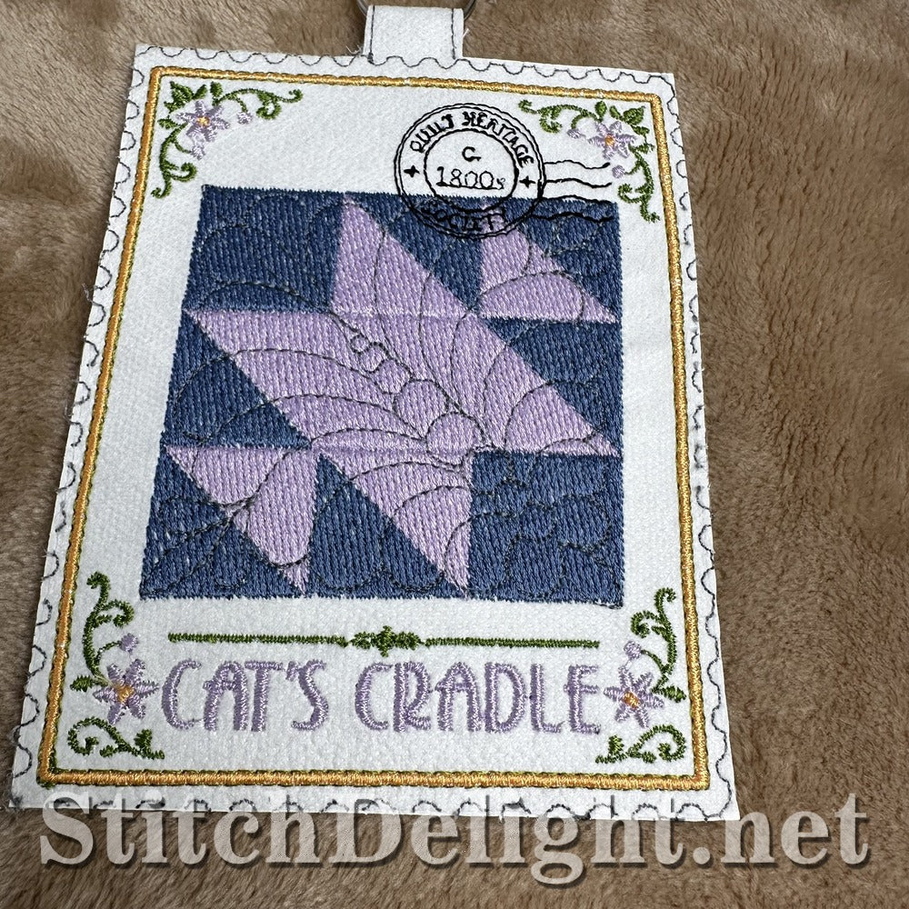 Cat's Cradle quilt stamp embroidery design