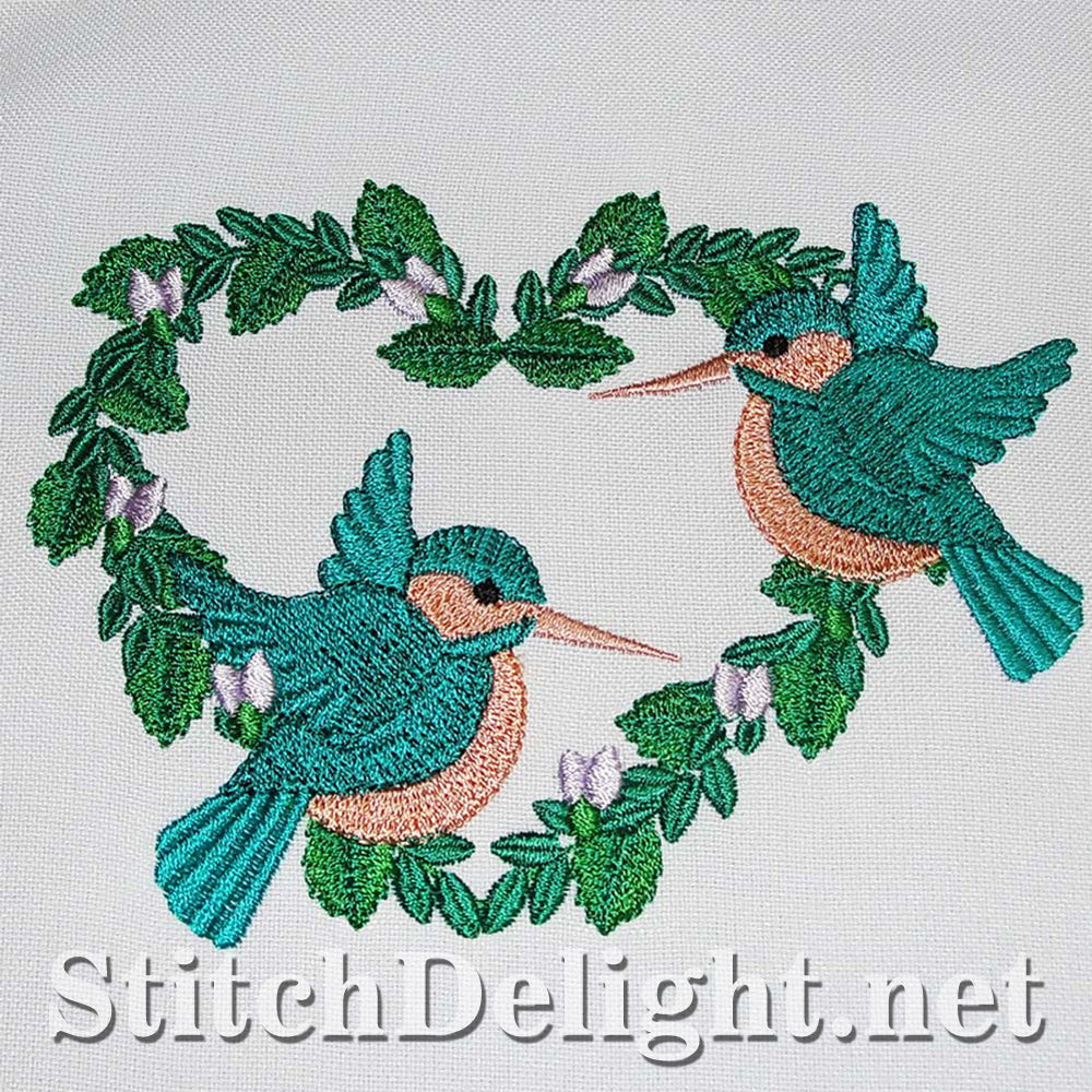 Cute hummingbird single design perfect for wedding or valentines projects done in the 5x7 hoop