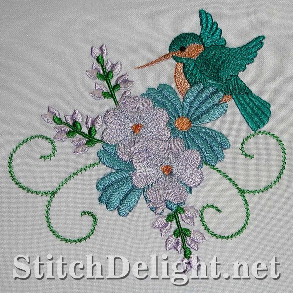 Cute hummingbird single design perfect for wedding or valentines projects done in the 5x7 hoop