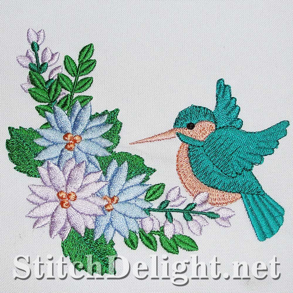 Cute hummingbird single design perfect for wedding or valentines projects done in the 5x7 hoop