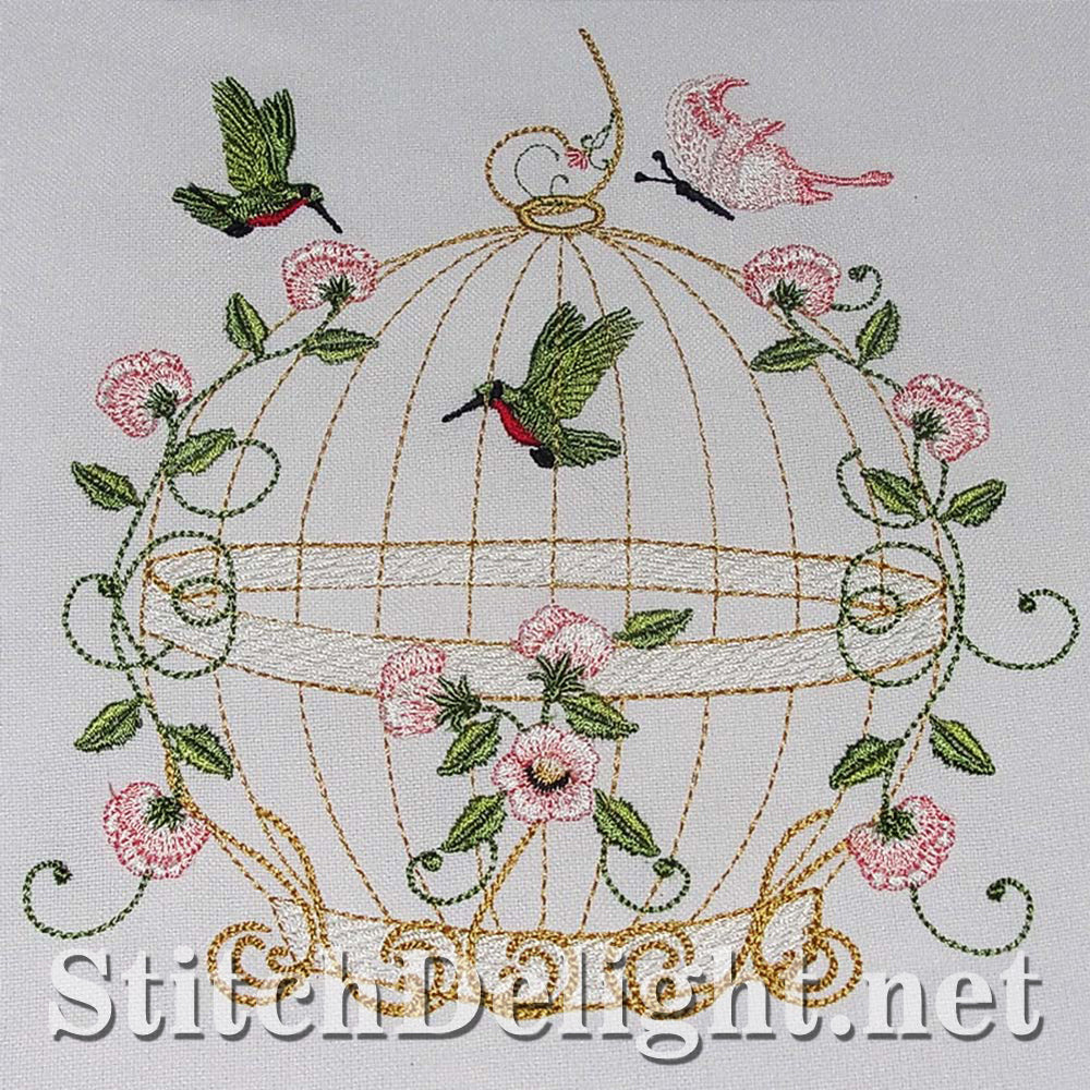 Amazing detail on these 6x8 hoop bird cage Single designs