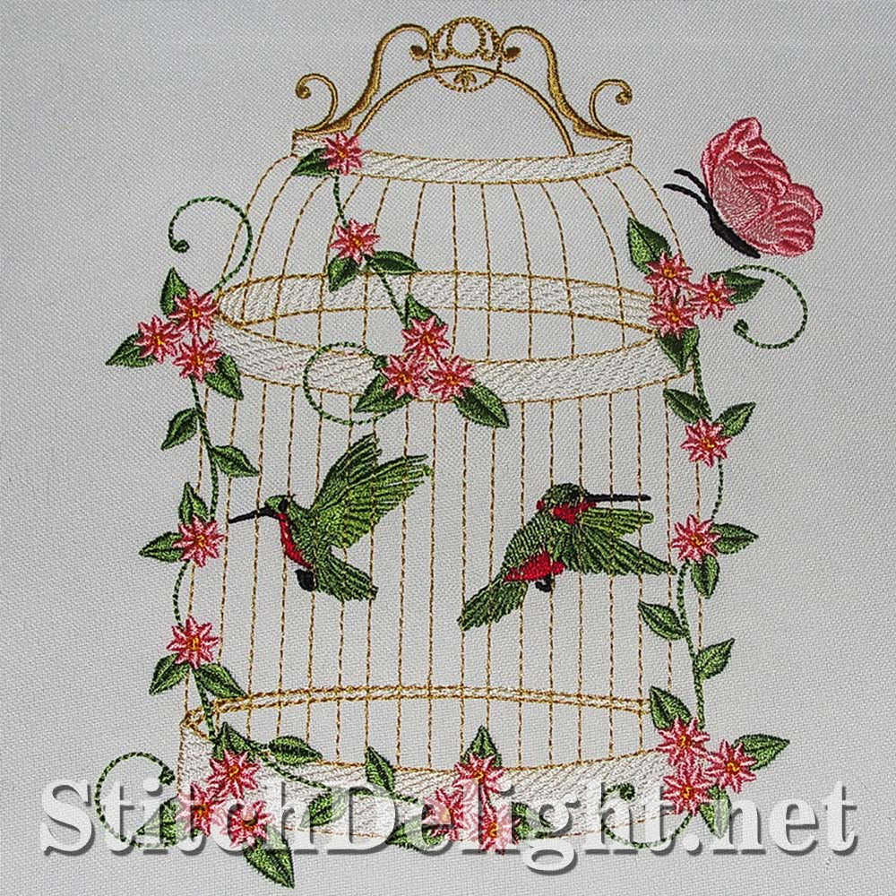 Amazing detail on these 6x8 hoop bird cage Single designs