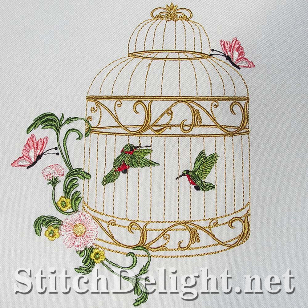 Amazing detail on these 6x8 hoop bird cage Single designs