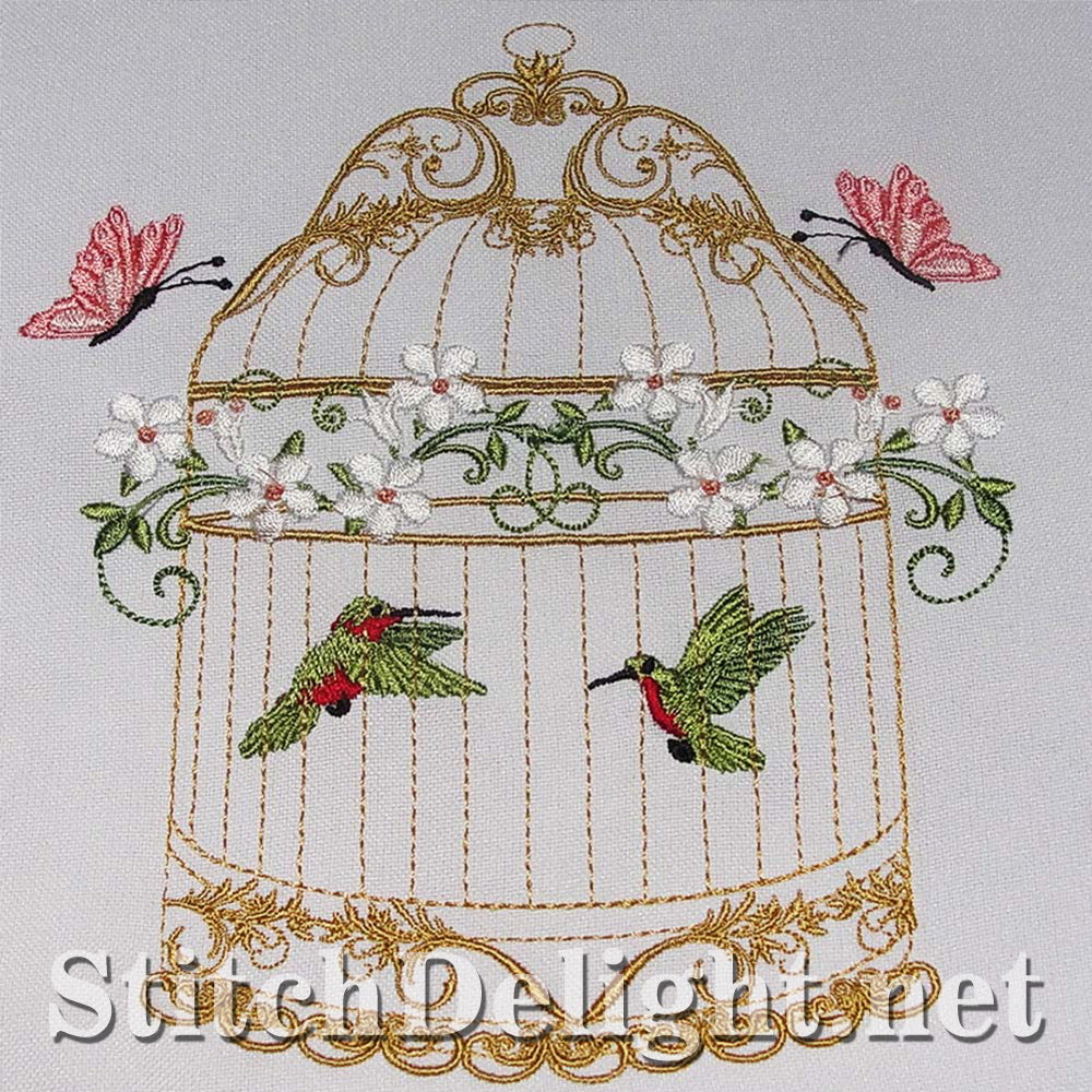 Amazing detail on these 6x8 hoop bird cage Single designs