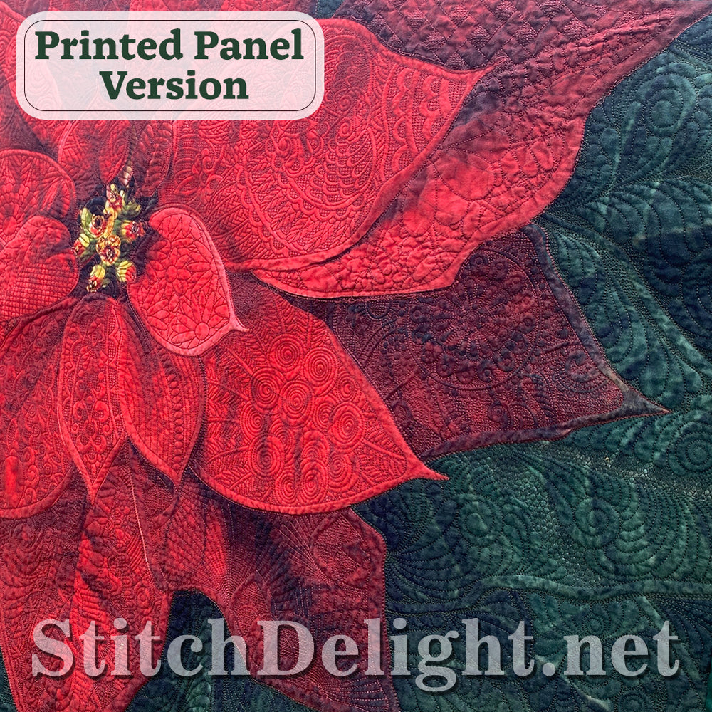 Hoffman Holiday Poinsettia Panel Design