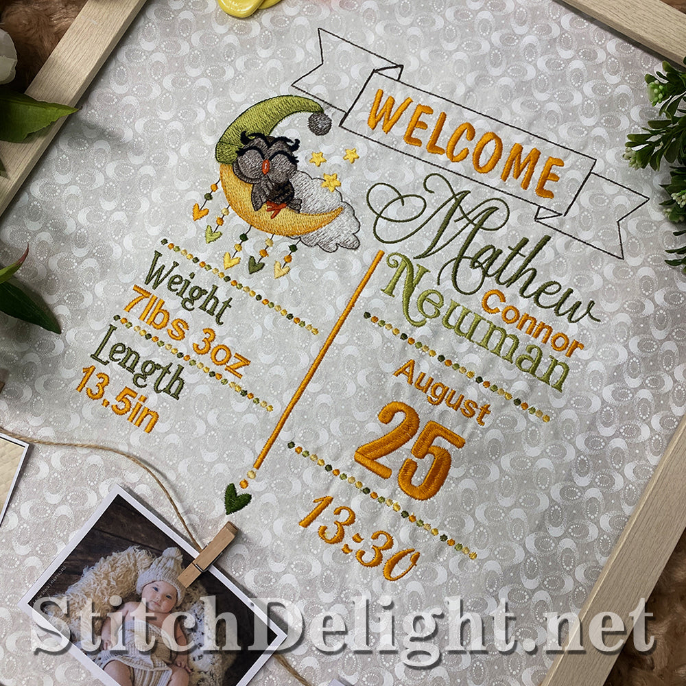 SDS5502 Owl Birth Announcement(With Options)