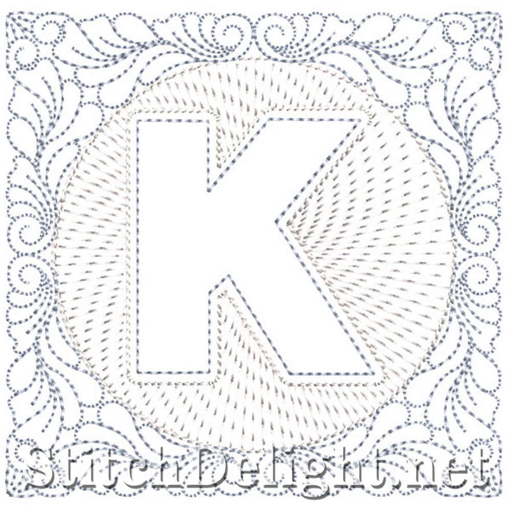 SDS1185 Quilters Block Font K