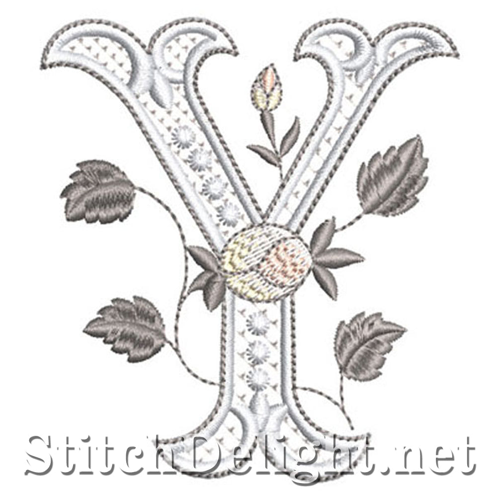 SDS1171 Elegant Silver Rose-lettertype Y