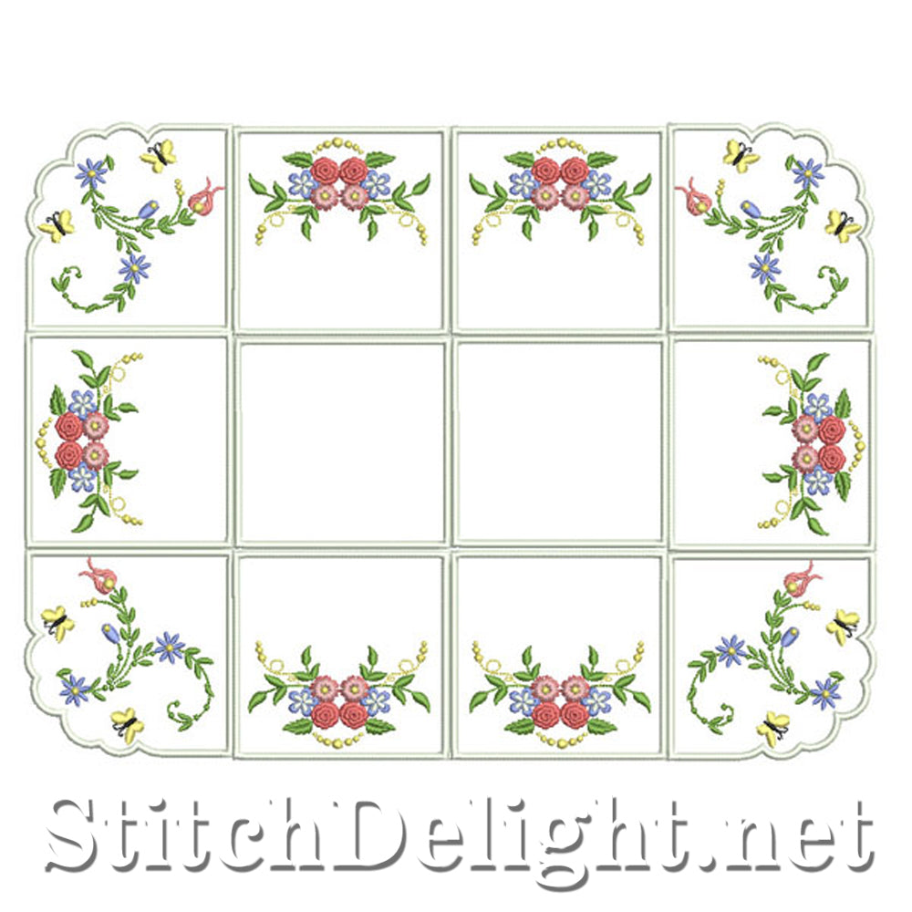 SDS1114 ITH Tray cloths 4x4 Hoop