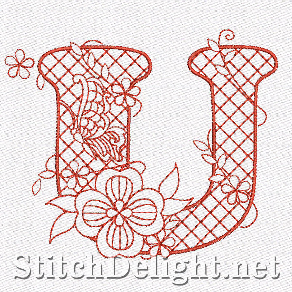 SD0637 Exquisite Redwork Font