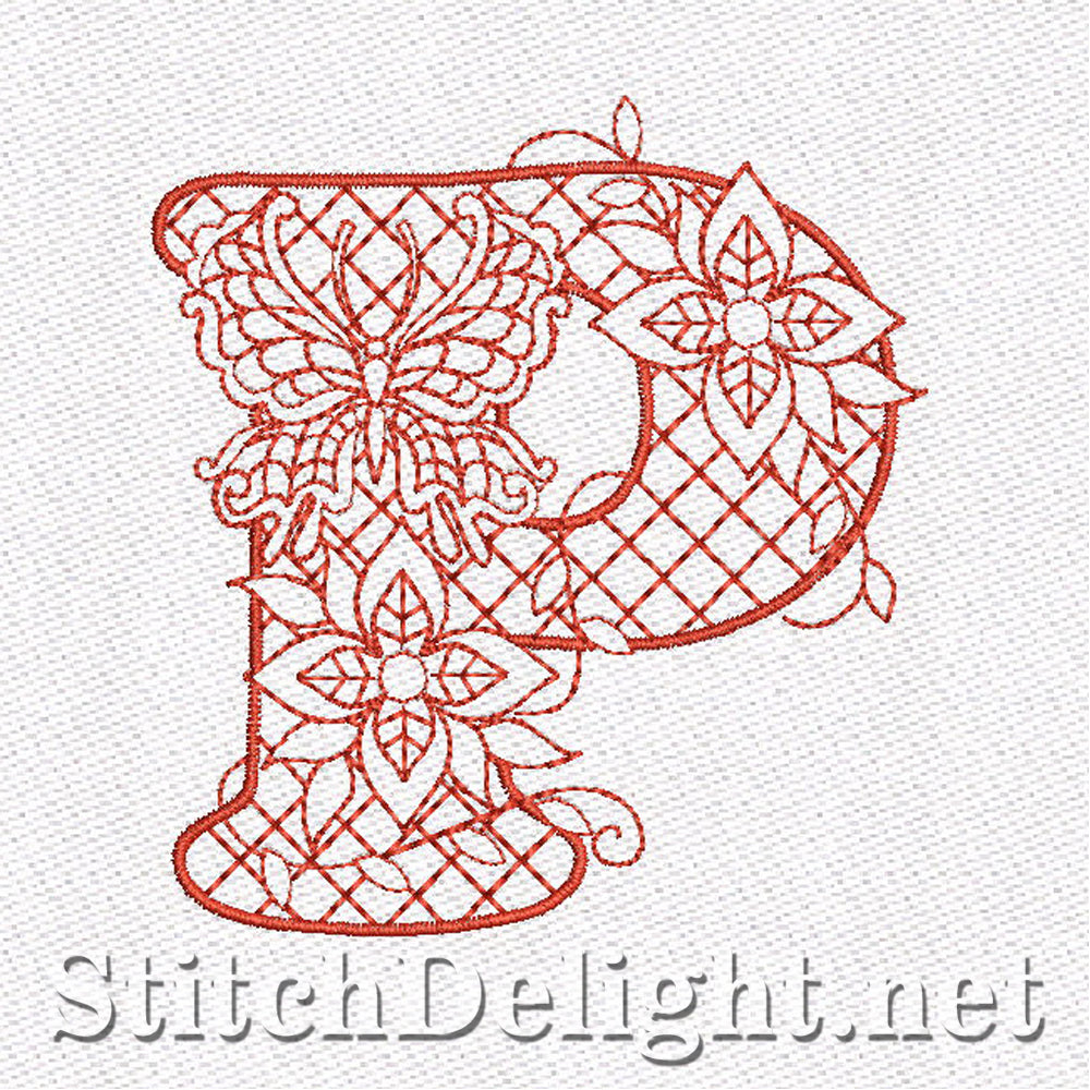 SD0637 Exquisite Redwork Font