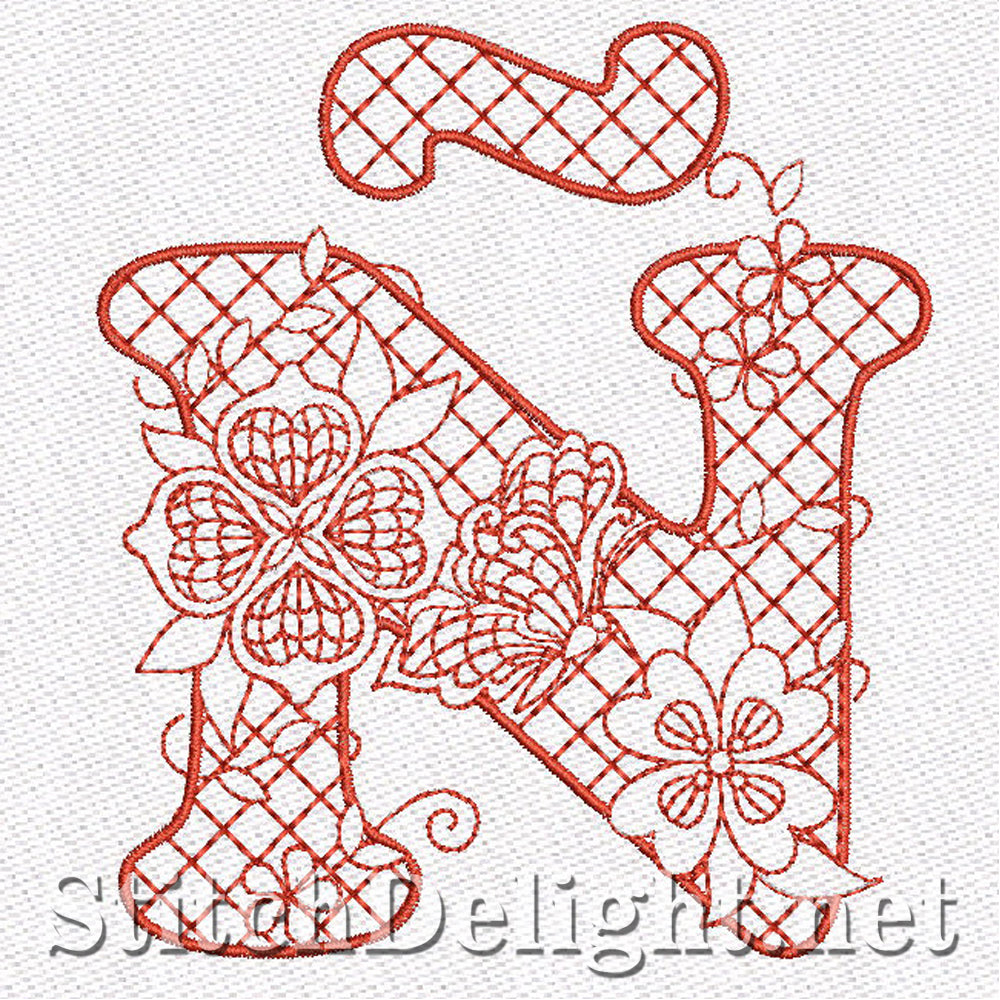 SD0637 Exquisite Redwork Font