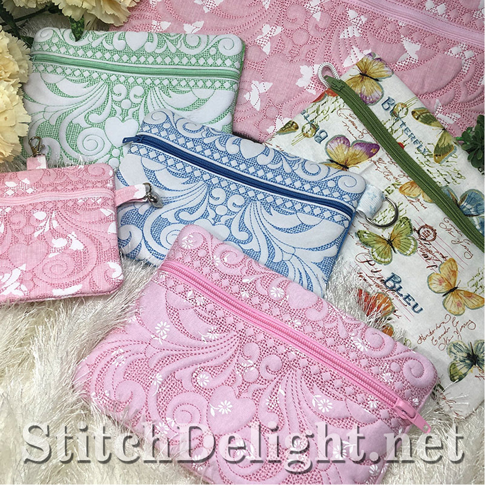 SDS1505 ITH Quilted Zipper Bags