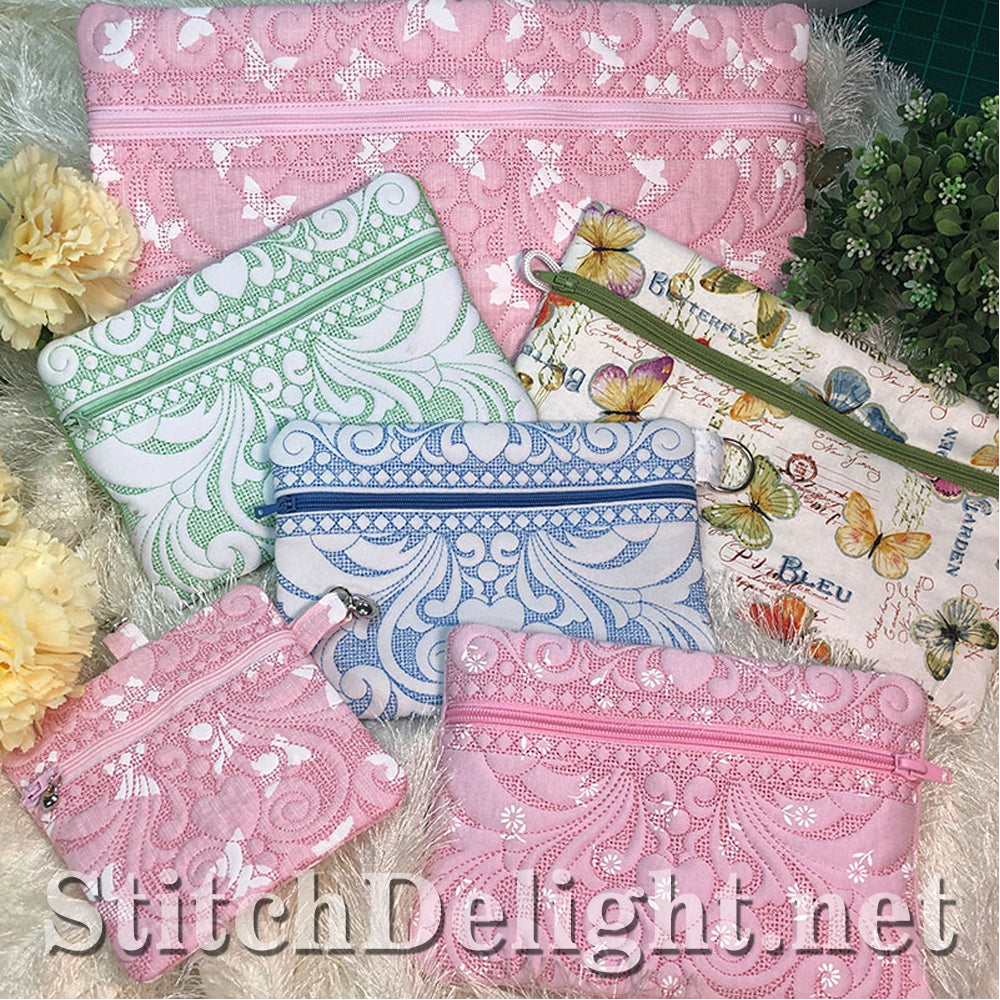 SDS1505 ITH Quilted Zipper Bags