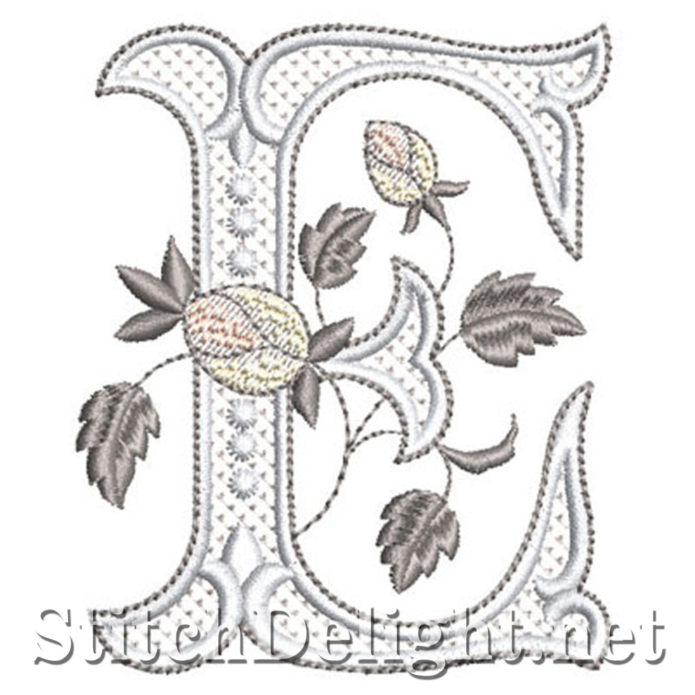 SDS1171 Elegant Silver Rose-lettertype E