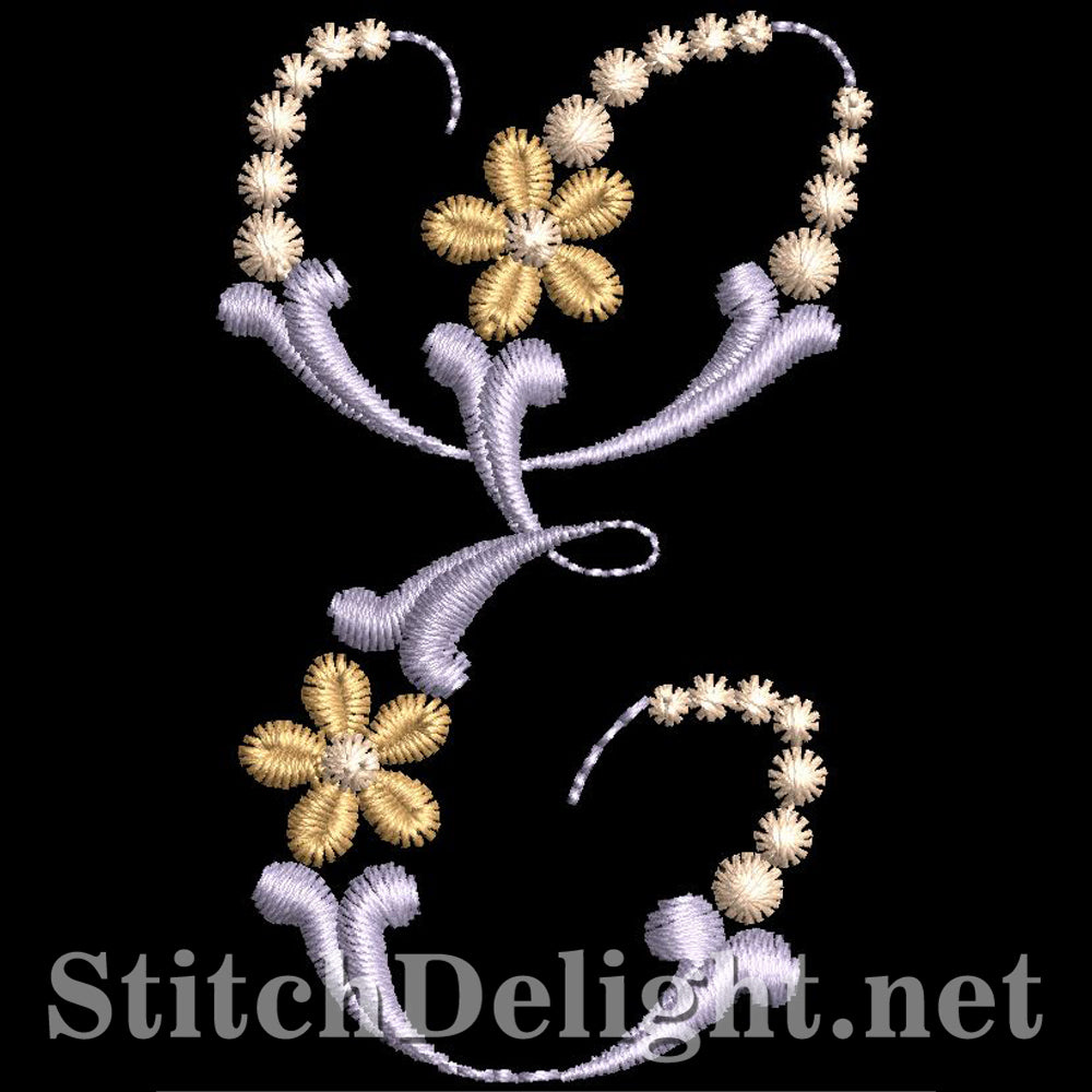 SDS0790 Sierlijk bloemen lettertype E