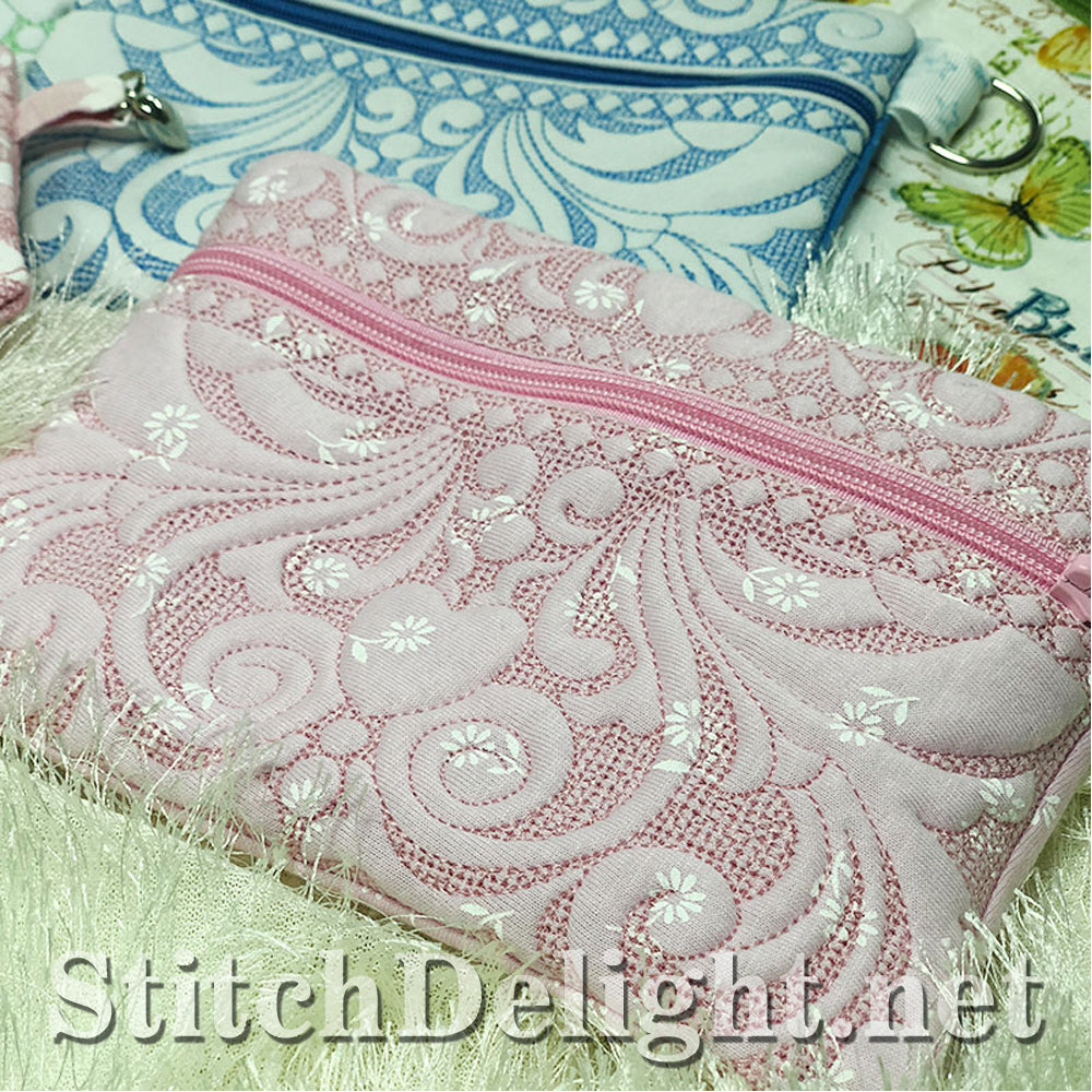 SDS1505 ITH Quilted Zipper Bags