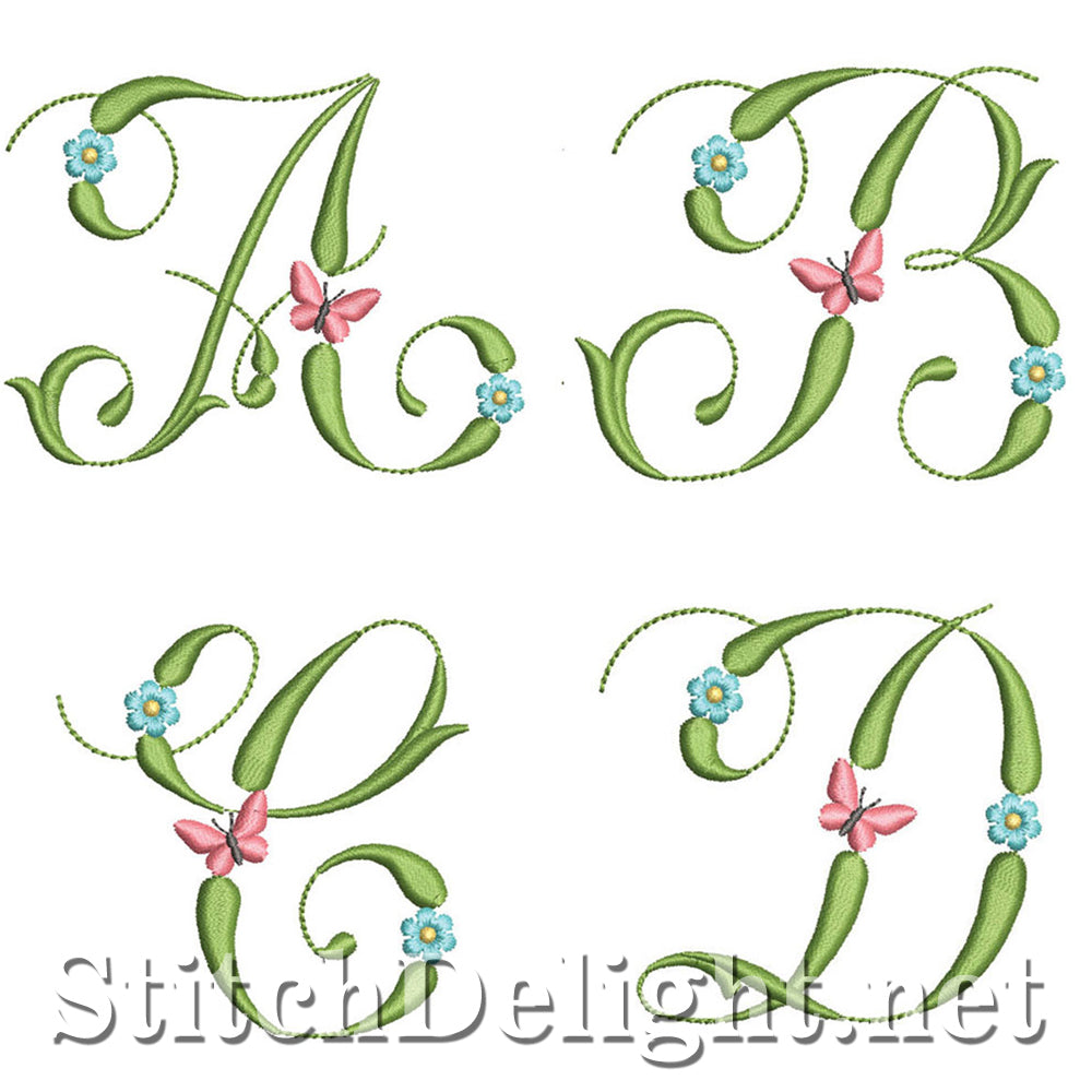 Police de papillons et de fleurs SDS1152