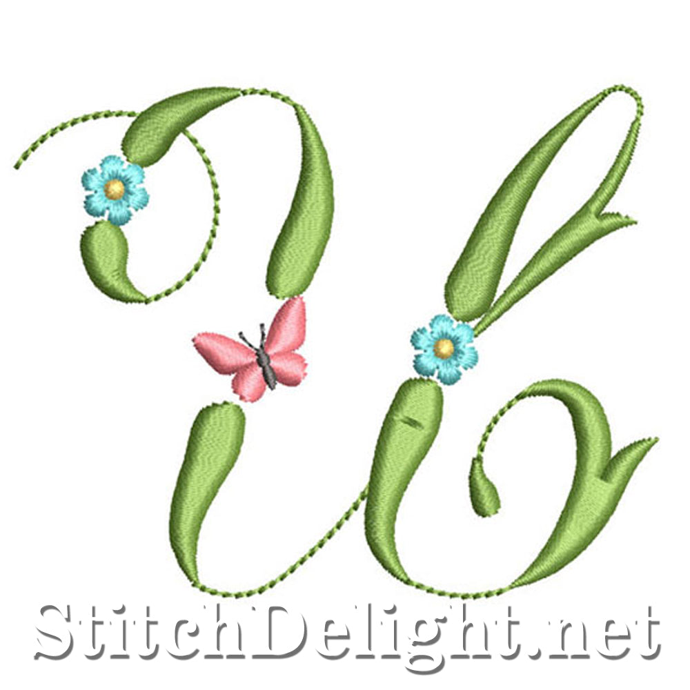 <transcy>SDS1152 Schmetterlinge und Blumen Schriftart U</transcy>