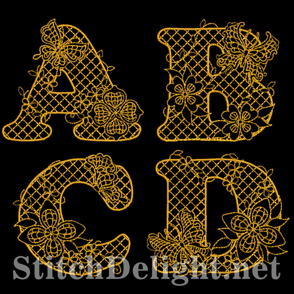 SD0637 Exquisite Redwork Font