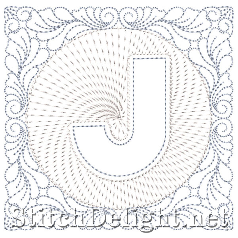 SDS1185 Quilters Block Font J