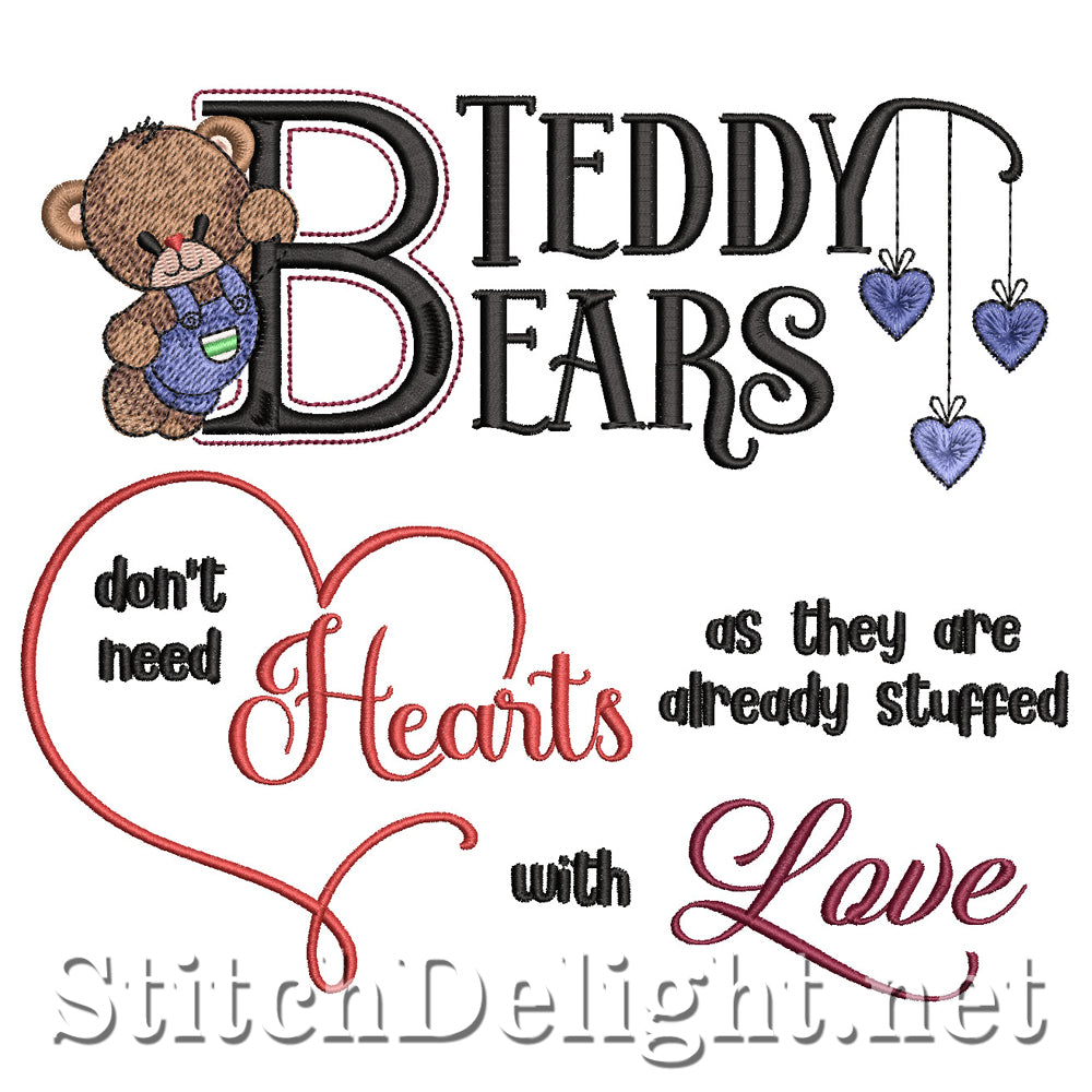 SDS5419 Teddy Bears and Heart Quote